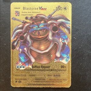 Blastoise VMAX HP 350 Gold Fan Art Card